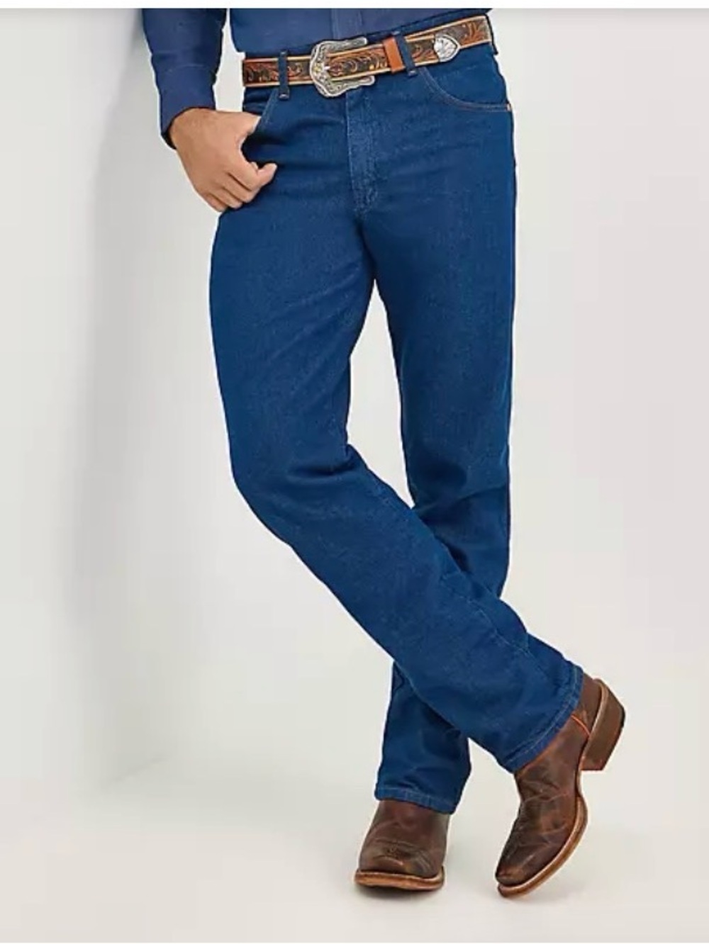 Wrangler cowboy cut relaxed fit men’s jeans size 40x34 prewashed indigo